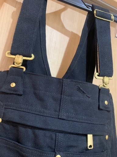 Carhartt ブラックオーバーオール メキシコ製 34x32