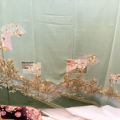 【お値引きあり】　付け下げ　訪問着　グリーン　緑　上品　落ちついた柄　うぐいす色　抹茶　　 付け下げ訪問着グリーン緑上品落ちついた柄うぐいす色抹茶 (ちよ) 若松
