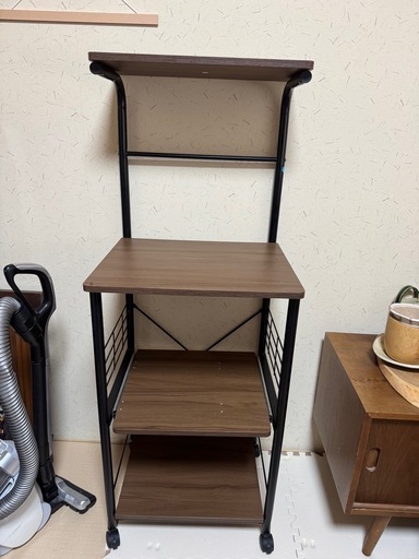ニトリブラウン 3段 レンジボード (aoiao) 瀬戸の収納家具《食器棚