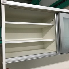 ジャングルジャングル貝塚店　レンジボード　松田家具　白　ホワイト　２枚扉　3段　引き出し　白　ホワイト　スライドテーブル　キッチン収納　インテリア　家具　シンプル　中古　貝塚市　二色浜の画像