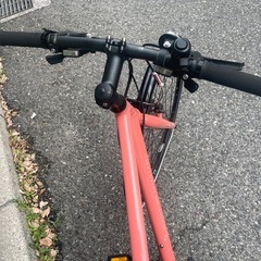 🔵中古車🔵　BRIDGESTONE　クロスバイク　SHIMANO/24speed(3×8)　Vブレーキ　BAAマーク　軽量アルミフレーム　中古自転車　点検調整永久無料✨　西宮市　ピンクの画像