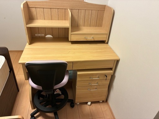 学習机 【袖机 イス 鍵付き】美品 法人限定】 学習机 セット 12人用 旧JIS規格 フック付き スクール