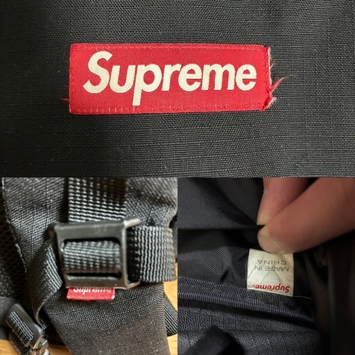supreme バックパック 赤ロゴ 12AW レインカバー付き
