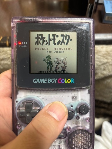懐かしいゲームボーイカラー！カセットとACアダプター付き