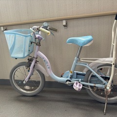 【子供用自転車 16インチ】 アナと雪の女王 補助輪・押し棒付きの画像
