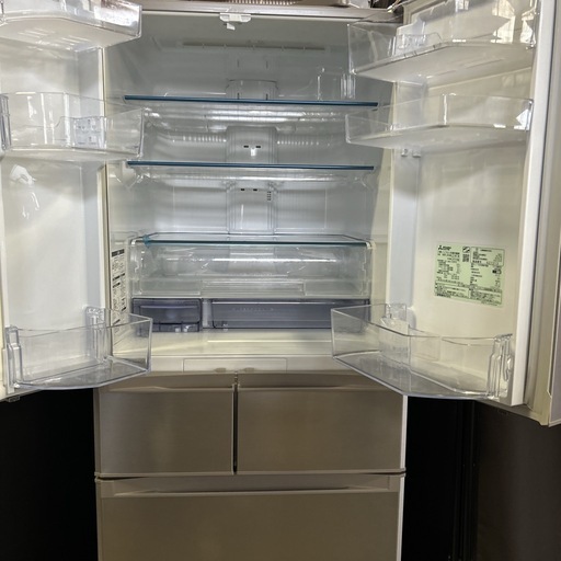 清掃済み【美品】三菱 470L 大型冷蔵庫 自動製氷付き フレンチドア 
