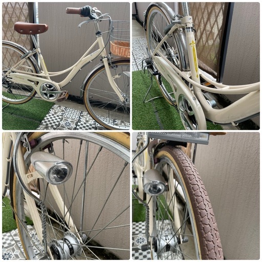 自転車　子供用　あさひ　フェリークJr24 女の子　アイボリー　
かご