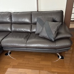 本革　3人掛けカウチソファの画像