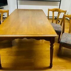 カリモク家具 ダイニングテーブルセット（163cm・引出付）の画像