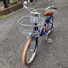 ※パンク状態※18インチ　子供　自転車　ブルー　青の画像