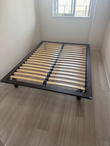 MUJI 無印良品 木製ベッドフレーム ウォールナット材突板 ダブル