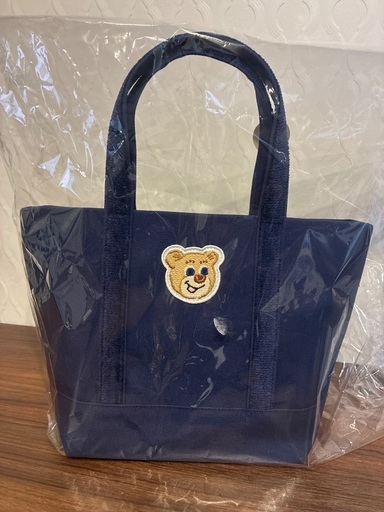 新品　未使用　フェイラー　オールドテディベアトートバッグ　ネイビー　バッグインバッグ付き