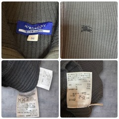 バーバリーブルーレーベル ウールアクリル ニットジャケット 38(M)グレイの画像