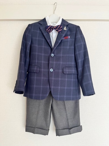 CHOPIN 子供用スーツセット ネイビー系チェック 120cm 入学式用