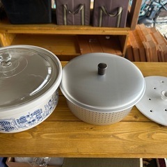 新品箱付き　シャープ電子レンジ、グリルオーブンレンジ　煮込み　蒸し料理鍋　25cmの画像
