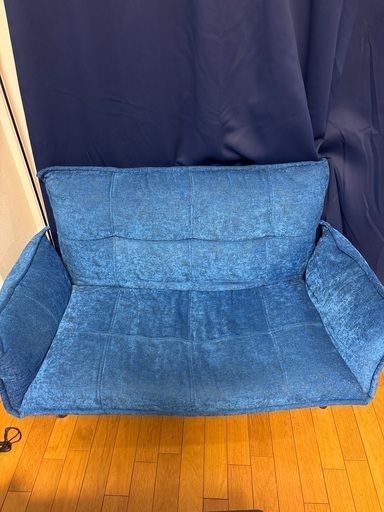 ジモティ来店特価!!　2人掛けソファー　ブルー　　J-1024 不動前・引取限定】2人掛けソファ（コンパクト／ブルー系） (RH) 不動