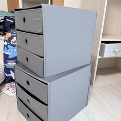 IKEA FLARRA フラッラ グレー 2個セット KALLAX対応 収納ボックスの画像