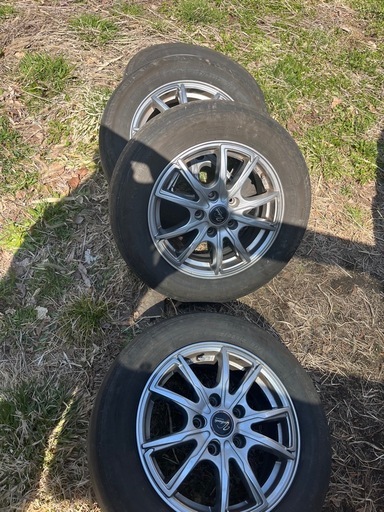 中古夏用タイヤ4本アルミホイル付き値引きします！ GRASS ZX 中古ホイール 4本 6.5J 16インチ PCD114.3 5穴 +38 ハブ73