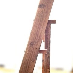 古材ラダーシェルフ4段　足場板 OLD ASHIBA※無塗装、専用自立補助脚付属の画像