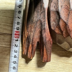 【縁起物】木彫り フクロウ 親子 壁掛け レリーフ（横34cm）の画像