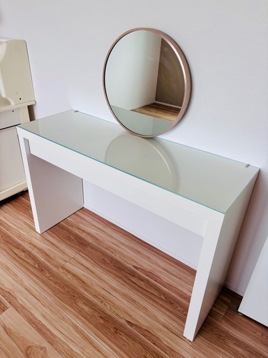 IKEA】MALM 化粧台 ドレッサー ホワイト 引き出し付き人気商品 (uw