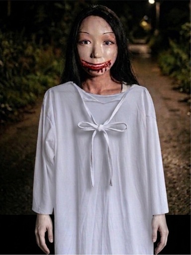 ラスト　更に値下げ激安　コスプレ　口裂け貞子　ウイッグ　衣装付