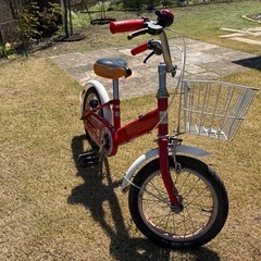 トミカ子供自転車14インチ (ごえもん) 真岡の自転車の中古あげます