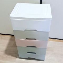 【美品】5段プラスチックチェスト / 収納タンス（パステルカラー）の画像