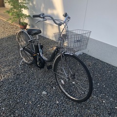 【京都発】京の楽チャリ　電動アシスト自転車　ブリヂストン　アシスト　　シルバーの画像