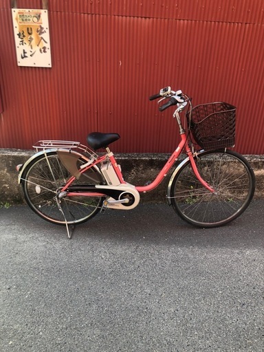 【京都発】京の楽チャリ　電動アシスト自転車　パナソニック　26インチ　ピンク色