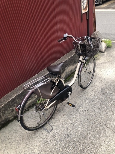 【京都発】京の楽チャリ　電動アシスト自転車　パナソニック　26インチ　白色