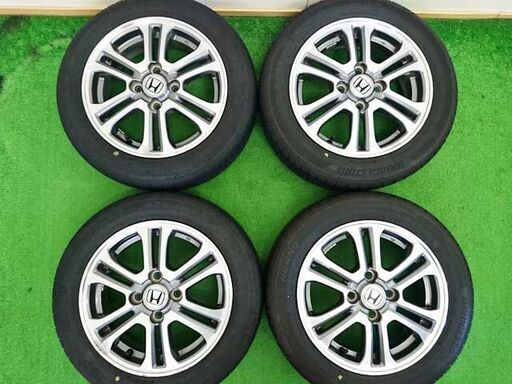 25年製 深溝！ホンダ純正アルミ ブリヂストン製 夏タイヤ 155/65R14 N-BOXカスタム/N-WGNカスタム等