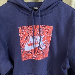 ナイキ SB パーカー メンズM ネイビー プルオーバー ロゴフーディ NIKE パーカー ネイビー ロゴ Logo ボックスロゴの画像