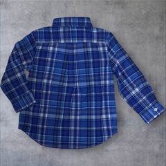 【新品タグ付】RALPH LAUREN 長袖シャツ ブルー 90 24m キッズの画像