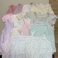 80サイズ女の子肌着☆キャミソールタンクトップ半袖長袖の画像