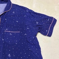 ⭐️美品⭐️ 入院準備 レーヨン マタニティパジャマ 授乳口 ネイビー Lサイズの画像