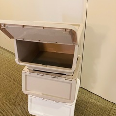 【無料】キャスター付き収納ボックス3個セット 前開き 積み重ね可 月曜限定 自宅引取の画像