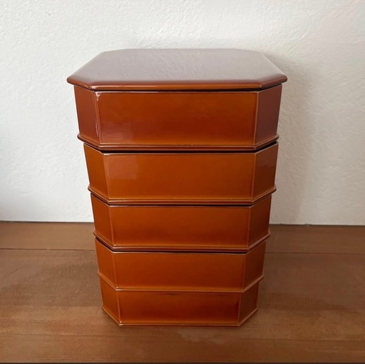 茶道具 縁高重5段 春慶塗 菓子器