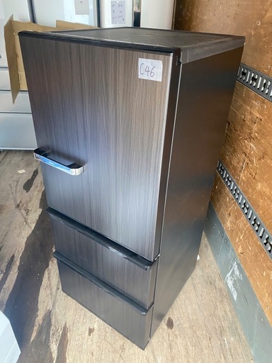 NO C46?福岡市内配送設置無料✨?冷蔵庫 ウッドブラック AQR-SV27N(K) [幅60cm /272L /3ドア /右開きタ