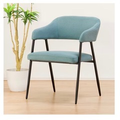 アーム付きダイニングチェア 青　2脚セットの画像