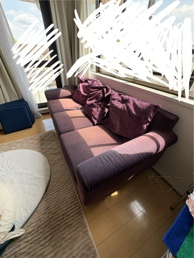 ジモティ来店特価!!!　2人掛けソファー　パープル　J-1039 211030002901901.jpg?ts=