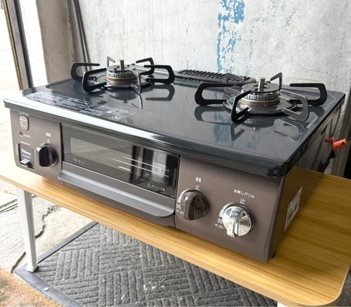 お引取り限定 美品 23年製 パロマ LPガス用コンロ 2口ガステーブル IC-S37BM-2L 左強火力  