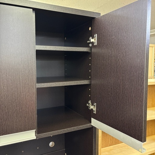 【ジャングル深井店】3枚扉 食器棚 キッチンボード ブラウン 茶 堺市 深井【FU655】