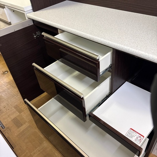 【ジャングル深井店】ニトリ 2枚扉 食器棚 システムキッチンボード 茶 ブラウン 堺市 深井【FU654】