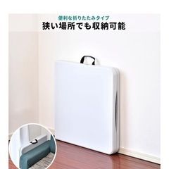 FIELDOOR 折りたたみ ワークテーブル 作業テーブル 机 ガーデン 庭 ベランダ BBQ アウトドア ガレージ テラス パーティー 屋外 持ち手 省スペース [ホワイト] [122cmx61cm]の画像