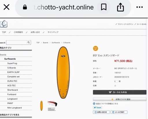 湘南手渡しのみ BIC G-BOARD 8'0 ソフトボード サーフボード