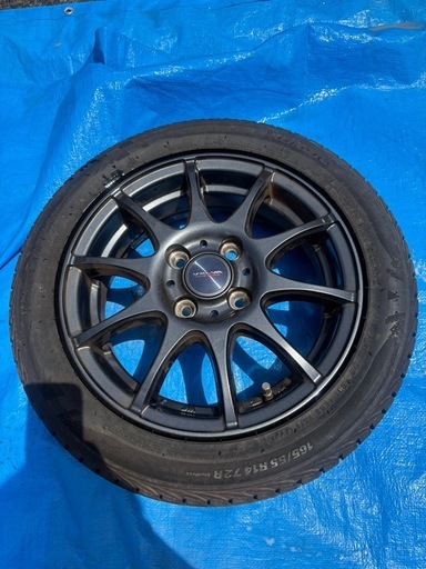 ご成約済み‼️美品】アルミホイール＋スタッドレスタイヤセット 165/55R14 溝あり 即使用OK
