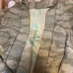 着物セット、色無地紋付ピンク着物、帯3点、着物カバン、ロング道行、羽織り、草履、の画像