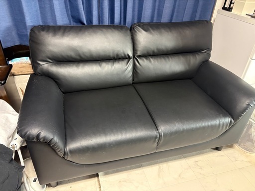 ジモティ来店特価!!!　マジカルソファー　2客セット　　J-1257 2人掛けソファ デビュー077 座面高42cm BGY(2人掛けソファ BGY