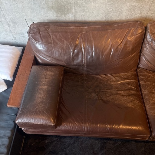 【明日5/17引取り最終日
】MASTERWAL(マスターウォール)のBEAK SOFA (ビークソファ) レザー3P MASTERWAL マスターウォール BEAK SOFA ビークソファ ウォールナット材 